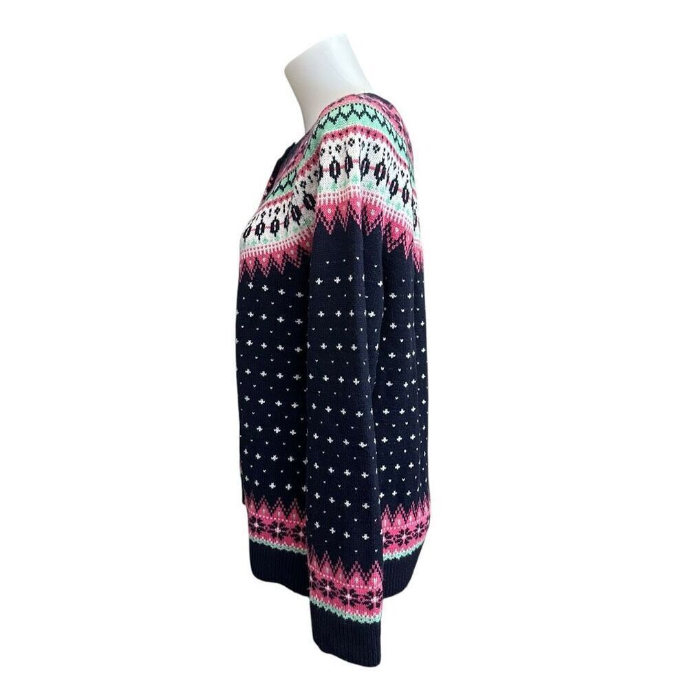 Talbots Multicolor Fair Isle Pattern Lambswool Bl… - image 3